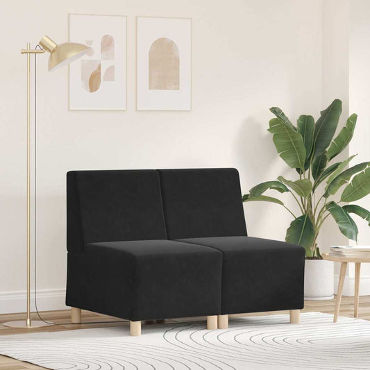 Unità di Divano Modulare Senza Braccioli 2 pcs Nero