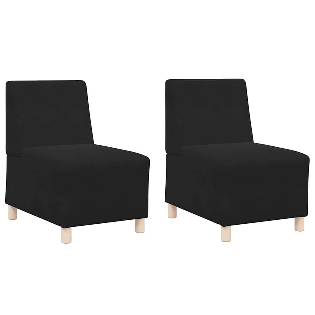 Unità di Divano Modulare Senza Braccioli 2 pcs Nero