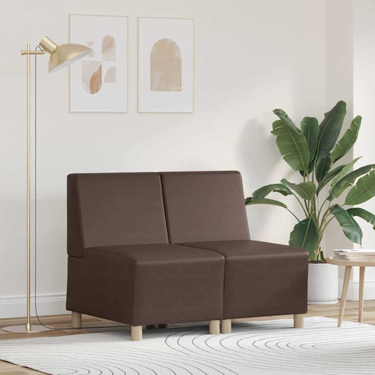 Unità di Divano Modulare Senza Braccioli 2 pcs Marrone