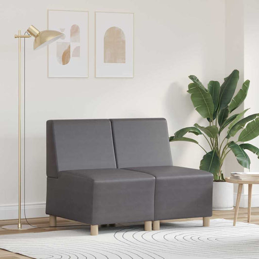 Unità di Divano Modulare Senza Braccioli 2 pcs Grigio