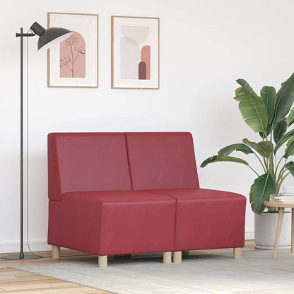 Unità di Divano Modulare Senza Braccioli 2 pcs Rosso vino