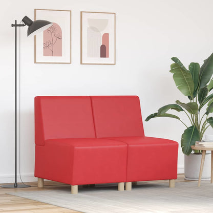 Unità di Divano Modulare Senza Braccioli 2 pcs Rosso