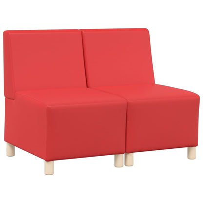 Unità di Divano Modulare Senza Braccioli 2 pcs Rosso