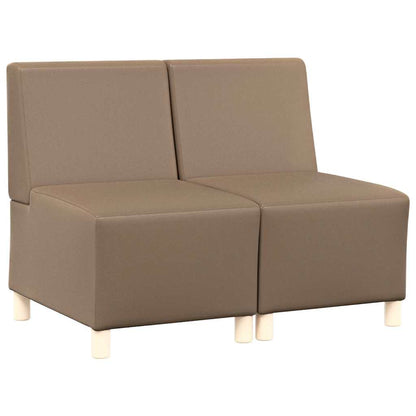 Unità di Divano Modulare Senza Braccioli 2 pcs Cappuccino