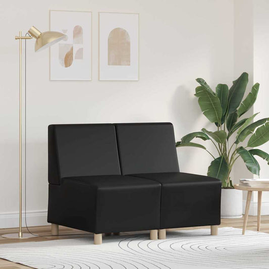 Unità di Divano Modulare Senza Braccioli 2 pcs Nero