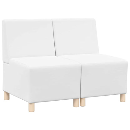 Unità di Divano Modulare Senza Braccioli 2 pcs Bianco