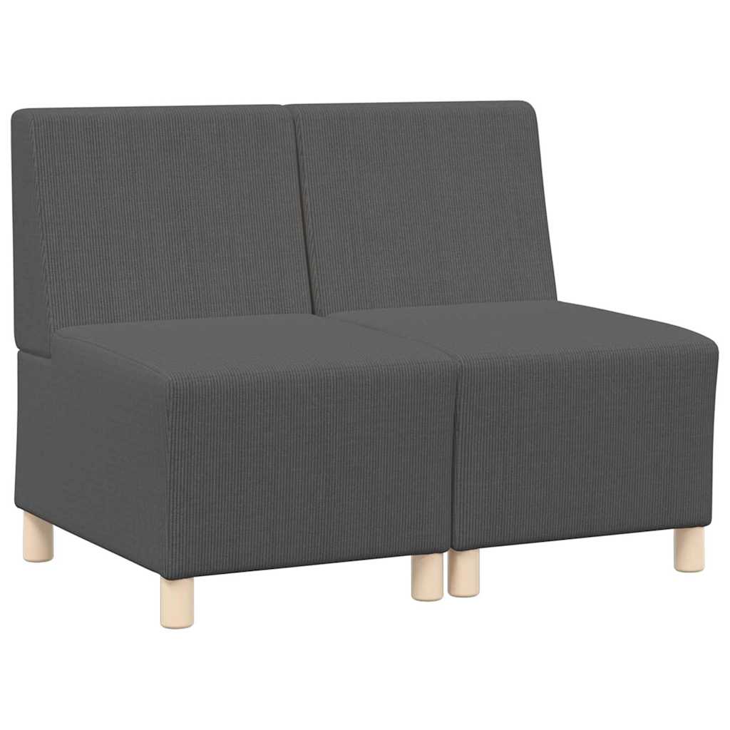 Unità di Divano Modulare Senza Braccioli 2 pcs Grigio scuro