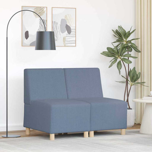 Unità di Divano Modulare Senza Braccioli 2 pcs Blu