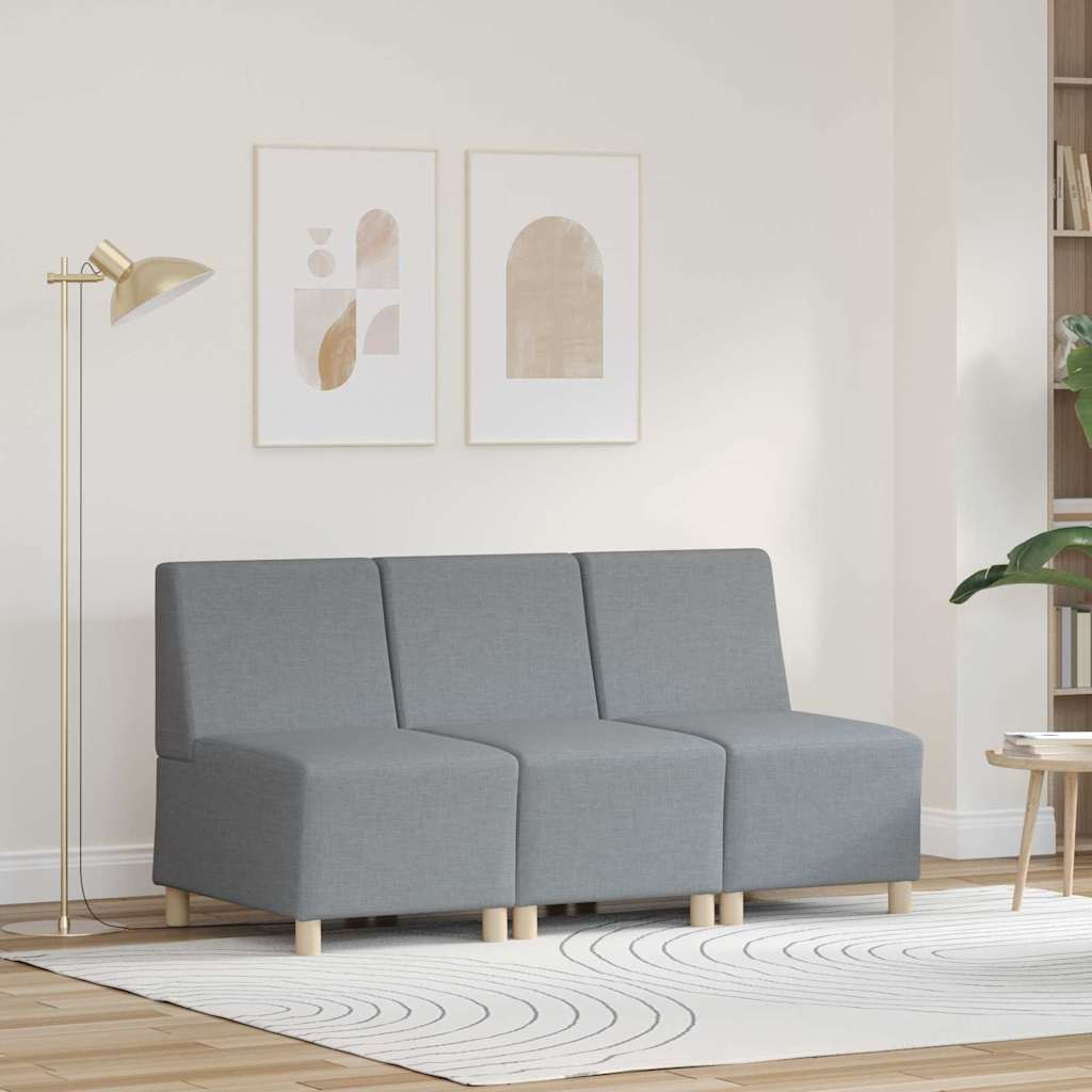 Unità di Divano Modulare Senza Braccioli 3 pcs Grigio chiaro | homemem39