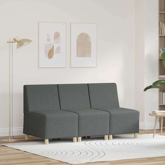 Unità di Divano Modulare Senza Braccioli 3 pcs Grigio scuro