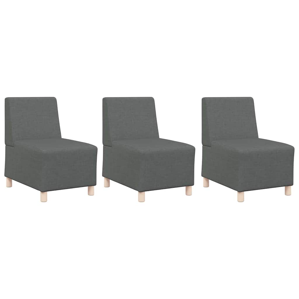 Unità di Divano Modulare Senza Braccioli 3 pcs Grigio scuro