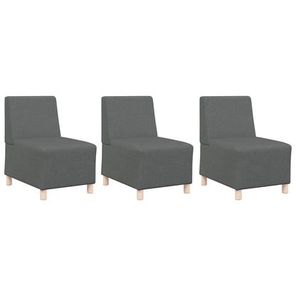 Unità di Divano Modulare Senza Braccioli 3 pcs Grigio scuro