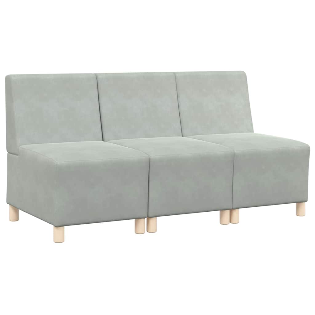Unità di Divano Modulare Senza Braccioli 3 pcs Grigio chiaro - homemem39