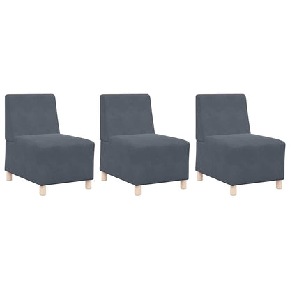 Unità di Divano Modulare Senza Braccioli 3 pcs Grigio scuro