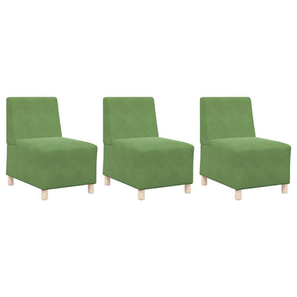 Unità di Divano Modulare Senza Braccioli 3 pcs Verde chiaro