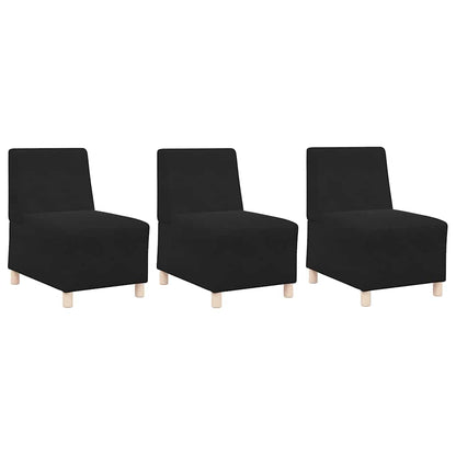 Unità di Divano Modulare Senza Braccioli 3 pcs Nero