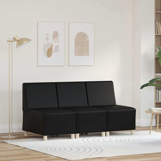 Unità di Divano Modulare Senza Braccioli 3 pcs Nero - homemem39