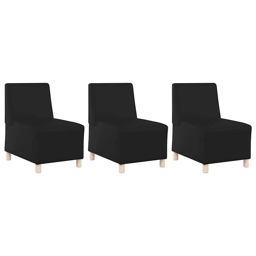 Unità di Divano Modulare Senza Braccioli 3 pcs Nero