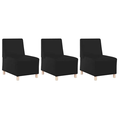 Unità di Divano Modulare Senza Braccioli 3 pcs Nero