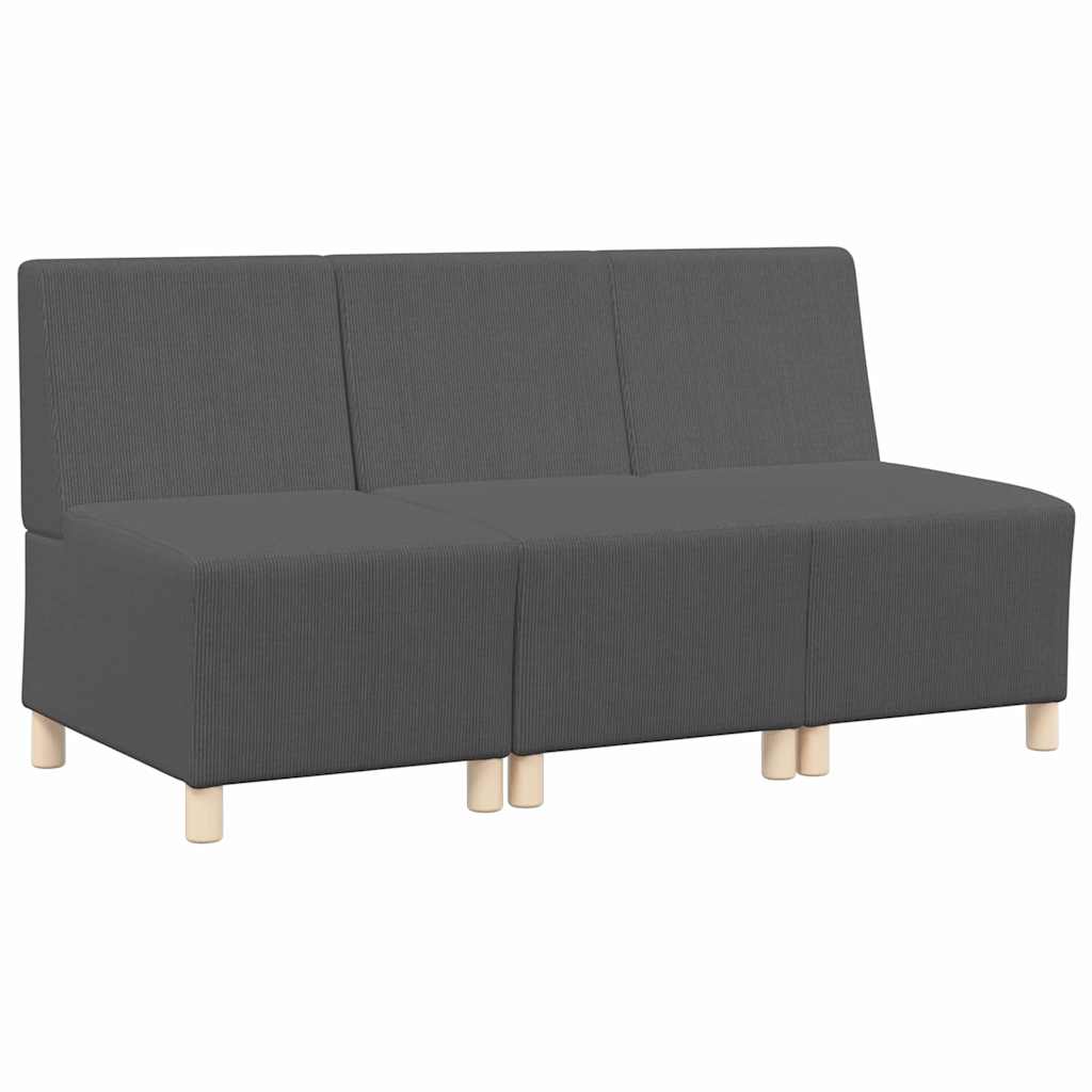 Unità di Divano Modulare Senza Braccioli 3 pcs Grigio scuro