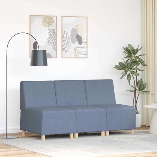 Unità di Divano Modulare Senza Braccioli 3 pcs Blu