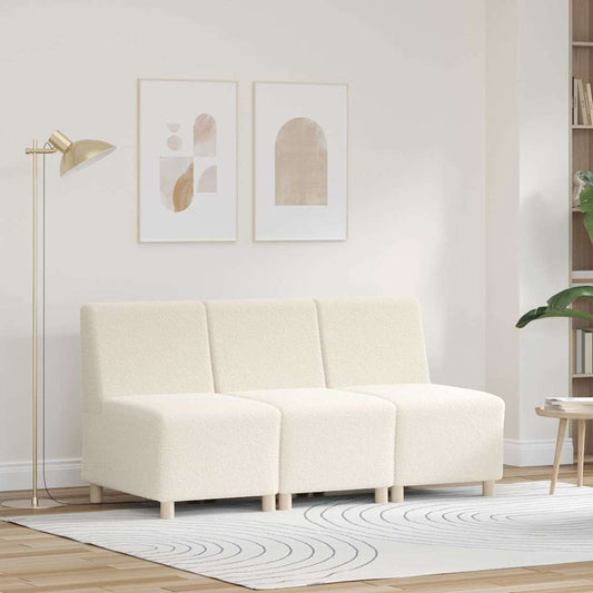 Unità di Divano Modulare Senza Braccioli 3 pcs Crema