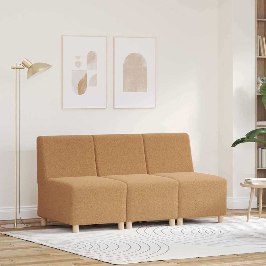 Unità di Divano Modulare Senza Braccioli 3 pcs Beige