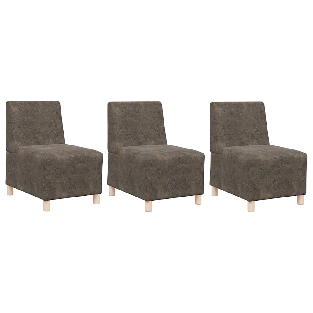 Unità di Divano Modulare Senza Braccioli 3 pcs Grigio scuro - homemem39