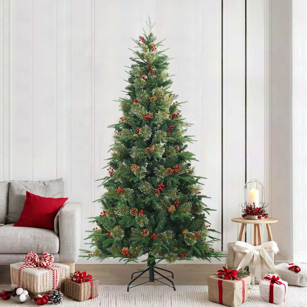 Albero di Natale Artificiale con Rami Pieghevoli Verde 240 cm