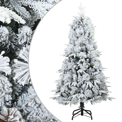 Albero di Natale Artificiale Snodato Foderato di Neve Bianco