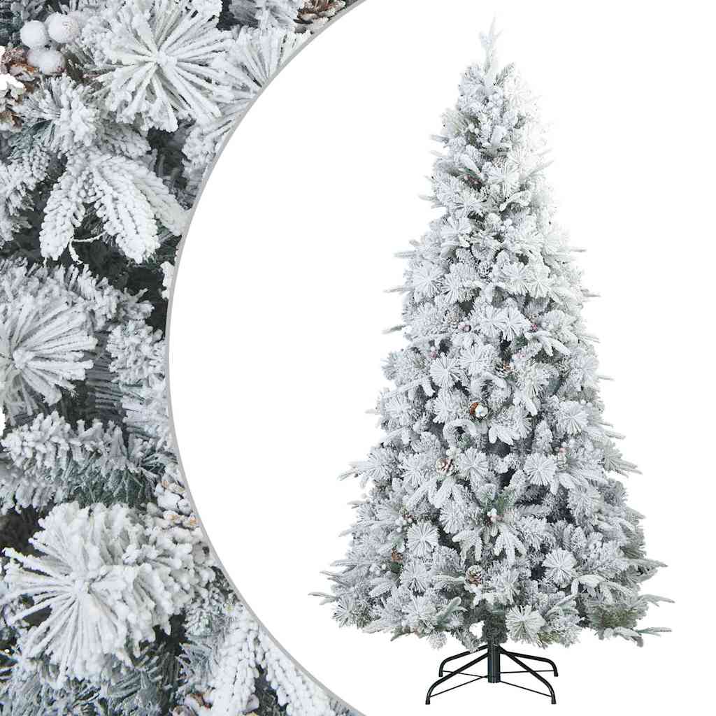 Albero di Natale Artificiale Snodato Foderato di Neve Bianco