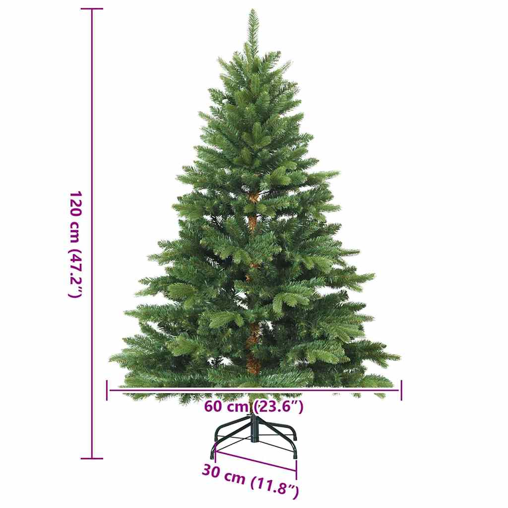 Albero di Natale Artificiale con Rami Pieghevoli Verde 120 cm