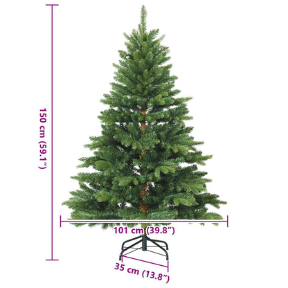 Albero di Natale Artificiale con Rami Pieghevoli Verde 150 cm