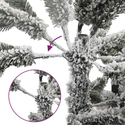 Albero di Natale Artificiale Snodato Foderato di Neve Bianco