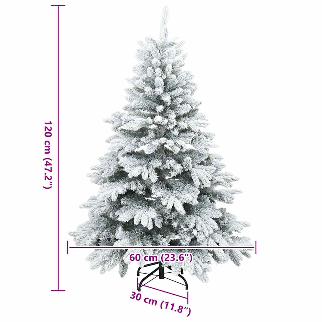 Albero di Natale Artificiale Snodato Foderato di Neve Bianco
