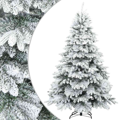 Albero di Natale Artificiale Snodato Foderato di Neve Bianco