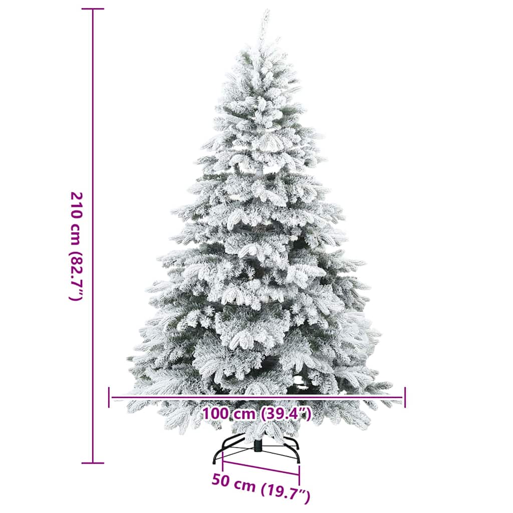 Albero di Natale Artificiale Snodato Foderato di Neve Bianco
