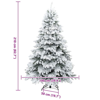 Albero di Natale Artificiale Snodato Foderato di Neve Bianco