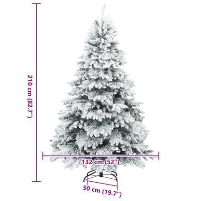 Albero di Natale Artificiale Snodato Foderato di Neve Bianco