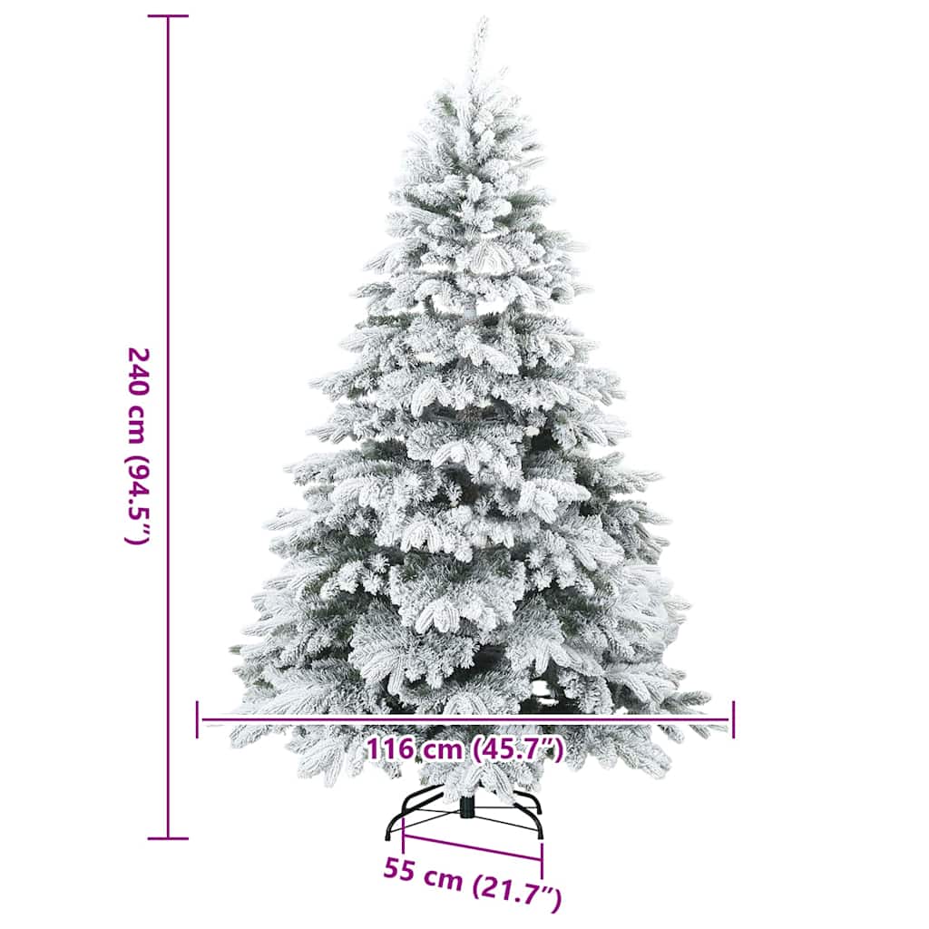 Albero di Natale Artificiale Snodato Foderato di Neve Bianco