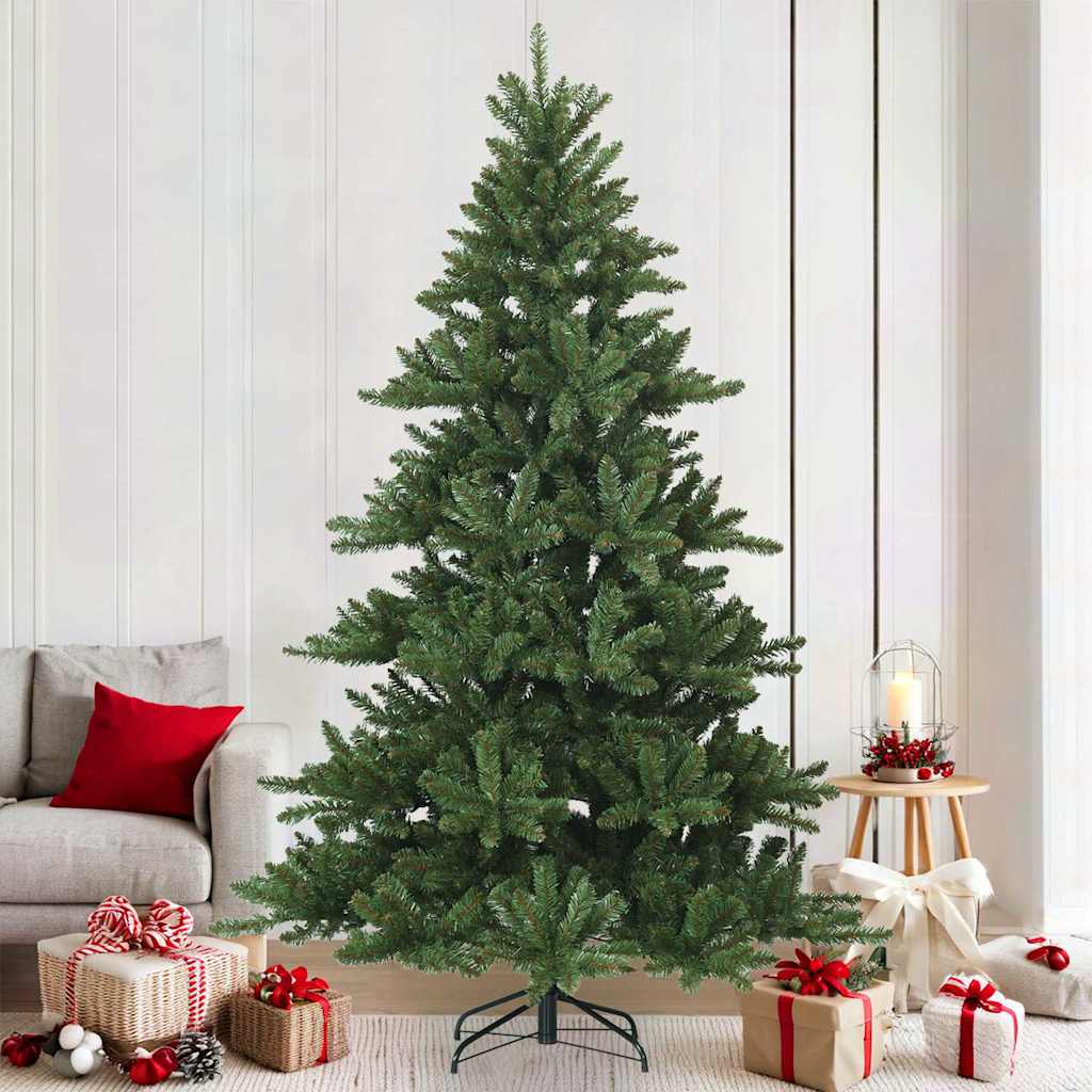 Albero di Natale Artificiale con Rami Pieghevoli Verde 210 cm
