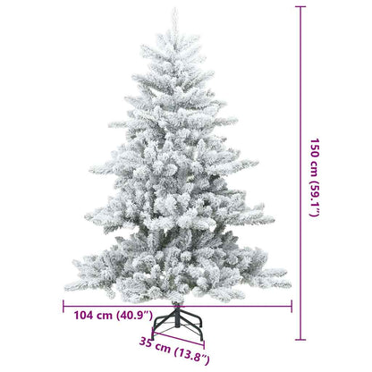 Albero di Natale Artificiale Snodato Foderato di Neve Bianco