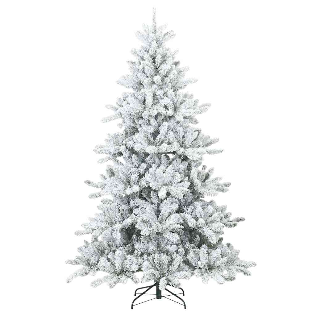 Albero di Natale Artificiale Snodato Foderato di Neve Bianco