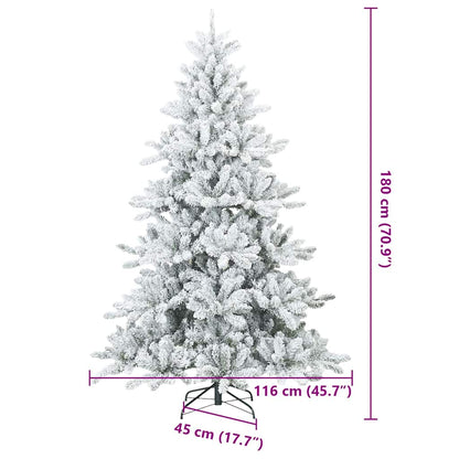 Albero di Natale Artificiale Snodato Foderato di Neve Bianco