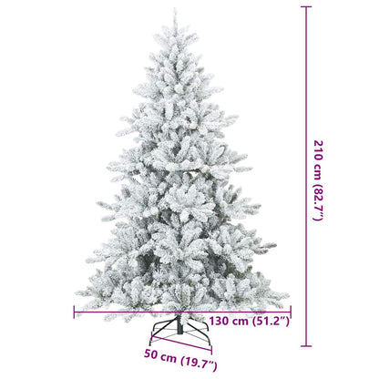 Albero di Natale Artificiale Snodato Foderato di Neve Bianco
