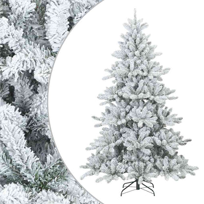 Albero di Natale Artificiale Snodato Foderato di Neve Bianco