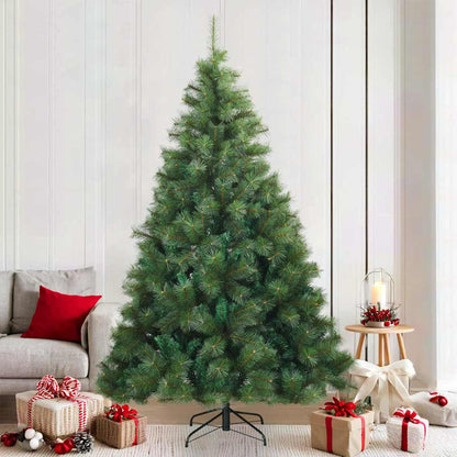 Albero di Natale Artificiale con Rami Pieghevoli Verde 210 cm