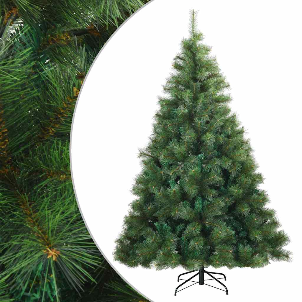 Albero di Natale Artificiale con Rami Pieghevoli Verde 210 cm