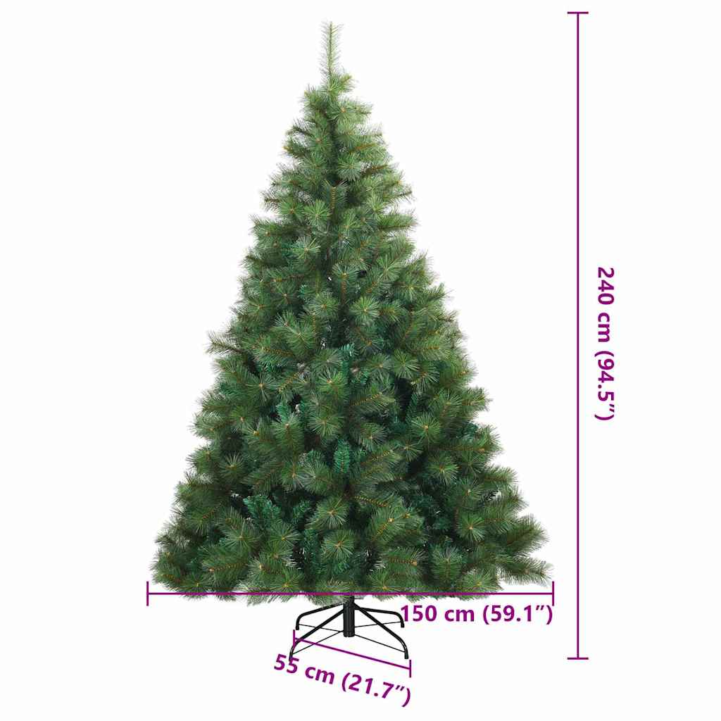 Albero di Natale Artificiale con Rami Pieghevoli Verde 240 cm