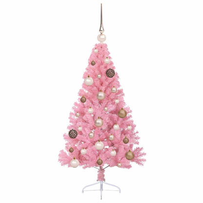 Albero di Natale artificiale con luci integrate Rosa 120 cm PVC
